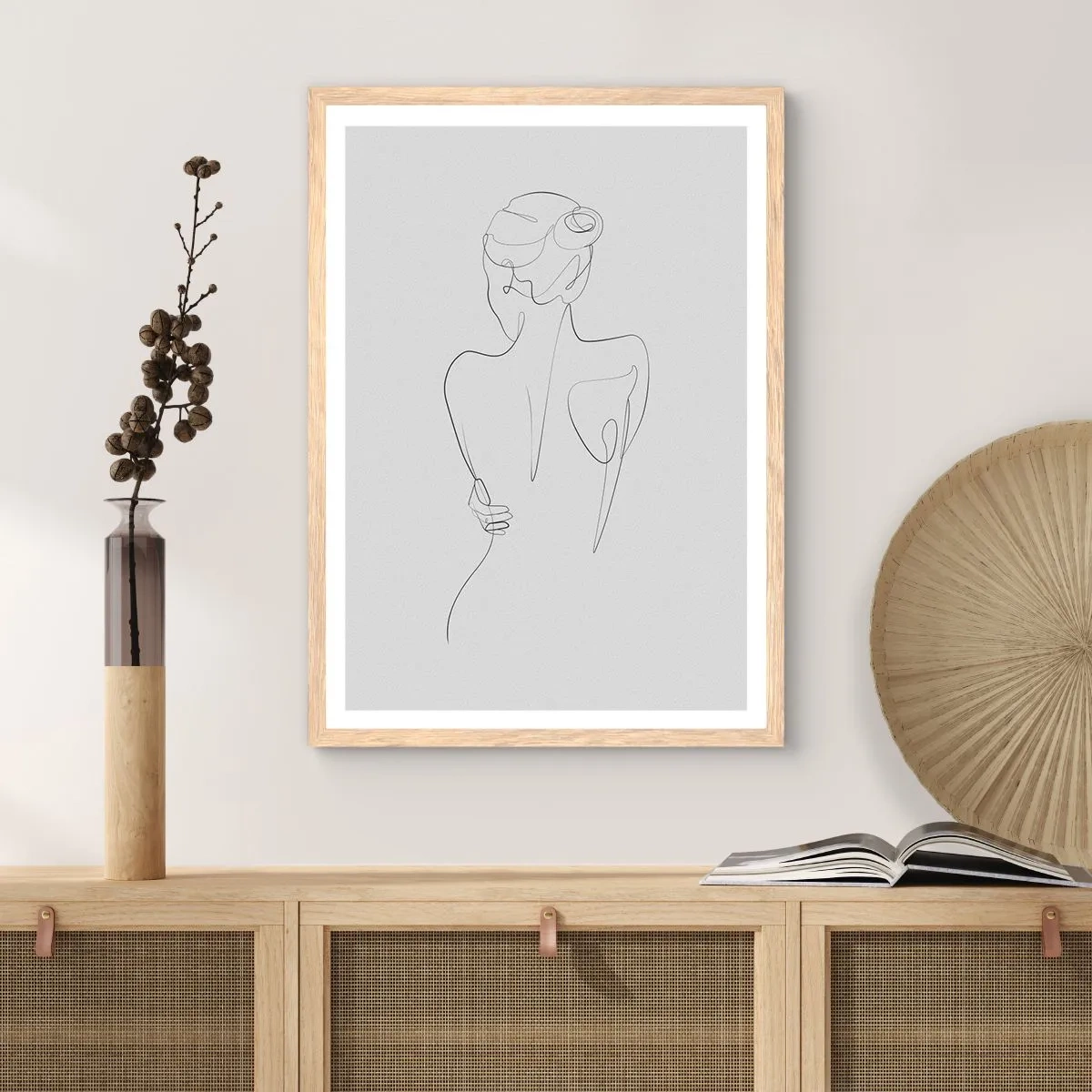 Plakat w ramie jasny dąb - Muzyka ciała - 50x70 cm