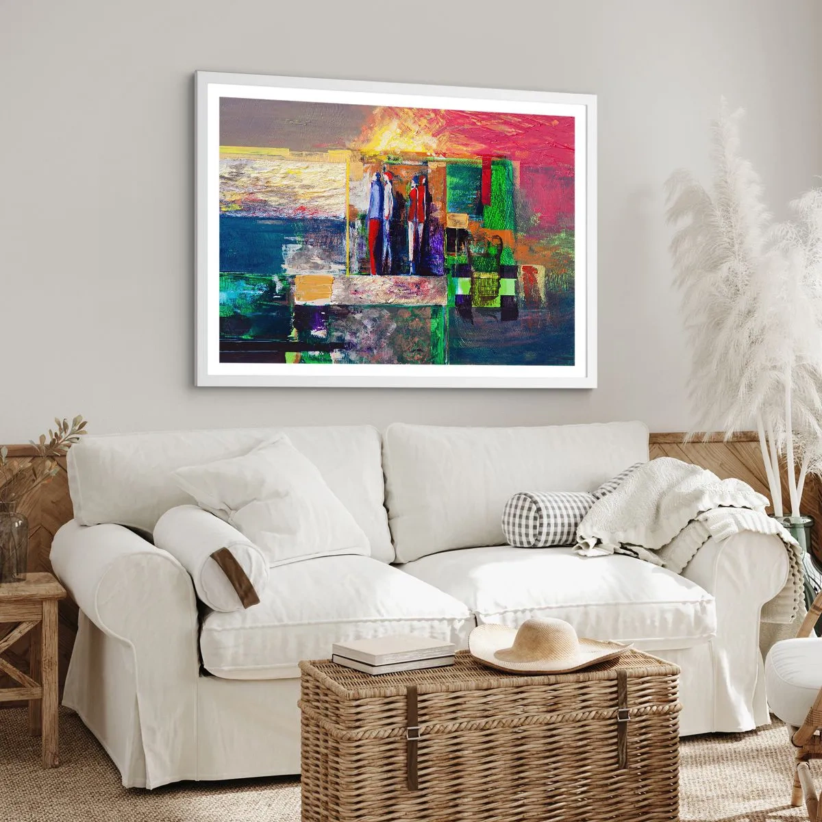 Plakat w białej ramie - Relacje i emocje - 70x50 cm