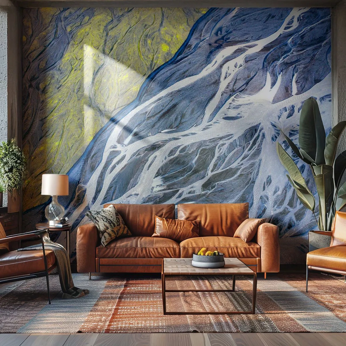 Fototapeta Premium Canvas - Naskalne malowidła natury - Abstrakcja, Sztuka, Lodowiec - 400x280 cm