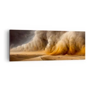 Obraz na płótnie - Imponująca burza piaskowa na pustyni - 140x50cm - Gniew pustyni - Nowoczesna dekoracja ścienna do salonu i sypialni ARTTOR