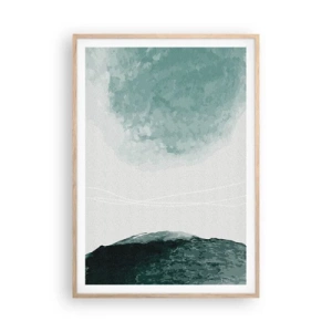 Plakat w ramie jasny dąb - Spotkanie z mgłą - 70x100 cm