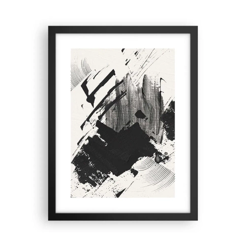 Plakat w czarnej ramie - Abstrakcja – ekspresja czerni - 30x40 cm