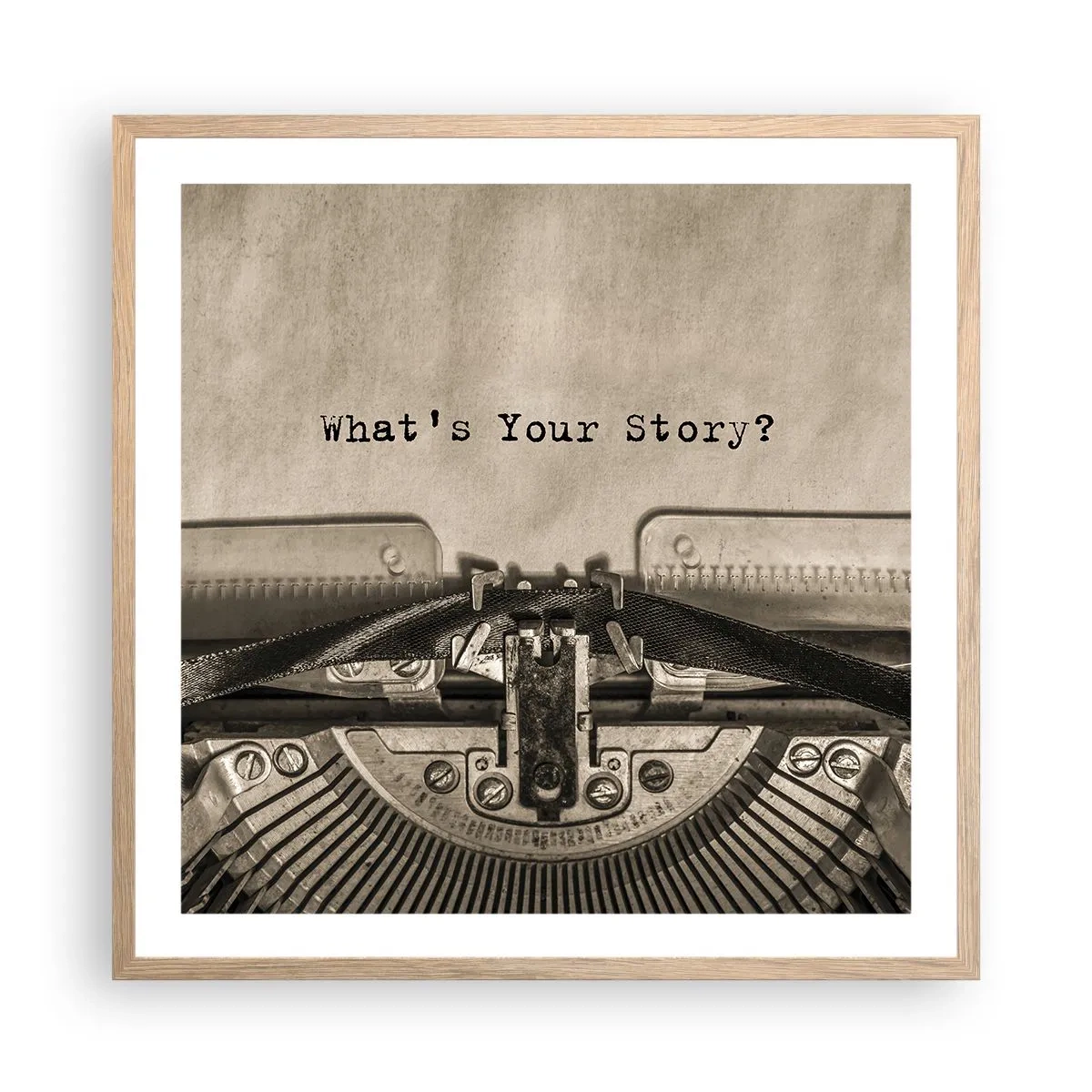 Plakat w ramie jasny dąb - Opowiedz mi - 60x60 cm