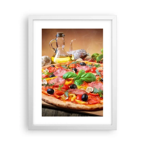 Plakat w białej ramie - Z prawdziwie włoskim smakiem - 30x40 cm