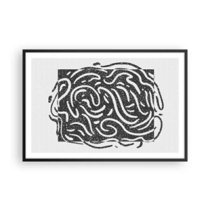 Plakat w czarnej ramie - Abstrakcja: taniec radości - 91x61 cm