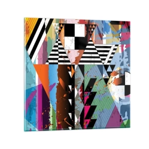 Obraz na szkle - Geometrycznie i organicznie - 70x70 cm