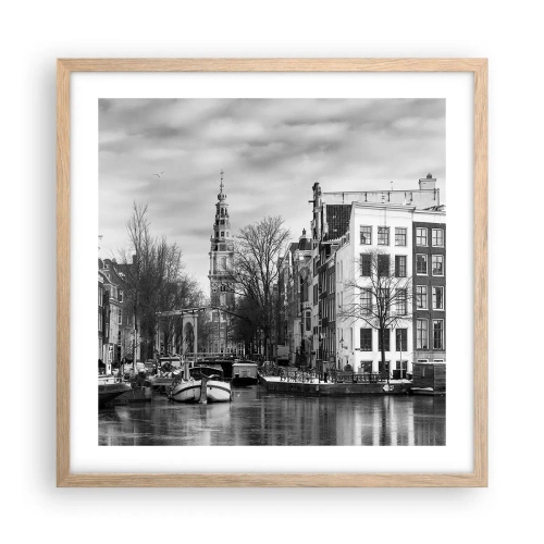 Plakat w ramie jasny dąb - Amsterdamskie klimaty - 50x50 cm