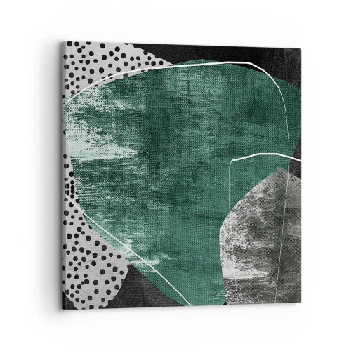 Obraz na płótnie - Barwna abstrakcja z płatkiem złota - 70x70 cm