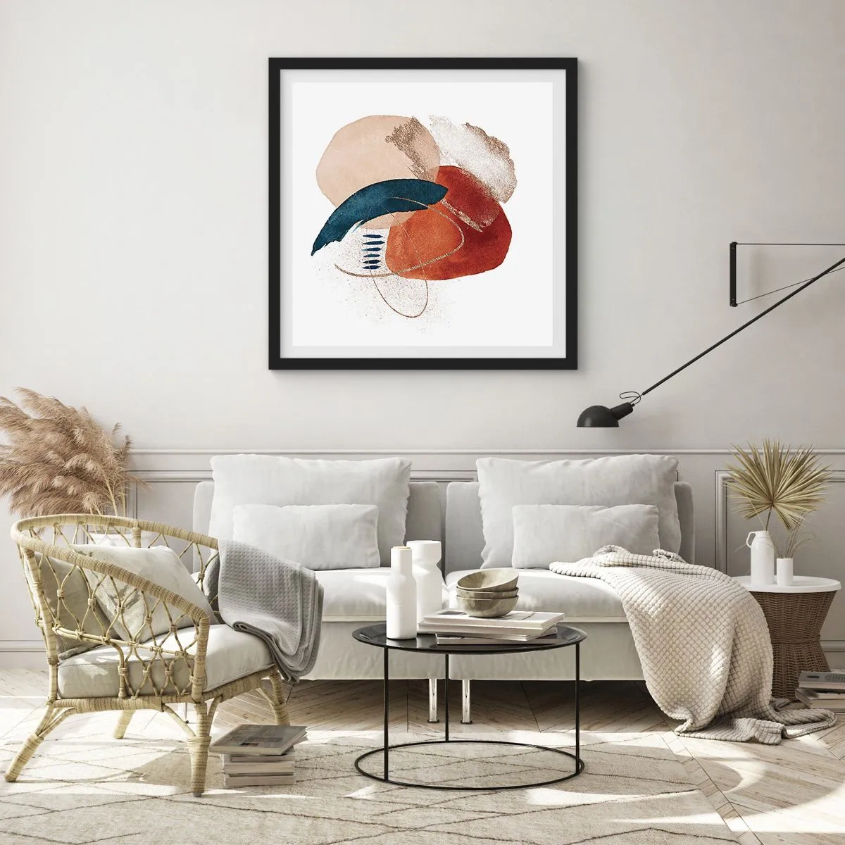 Plakat w czarnej ramie - Owalna kompozycja - 30x30 cm