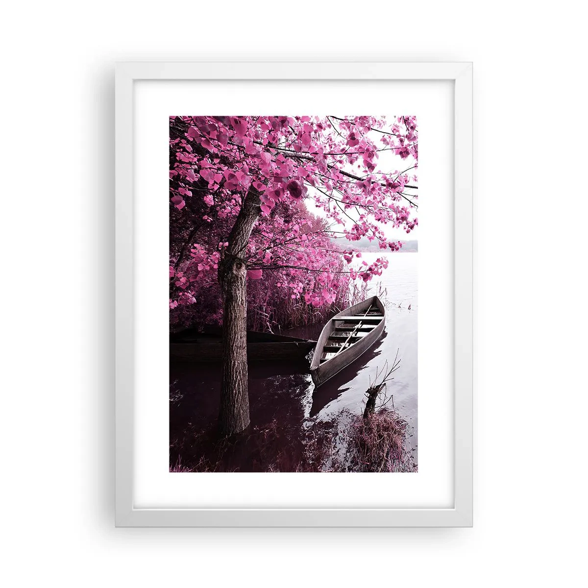 Plakat w białej ramie - W różowej ciszy - 30x40 cm
