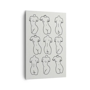 Obraz na płótnie - Minimalistyczna grafika przedstawiająca nagie kobiece sylwetki - 80x120cm - Tylko Wenus - Nowoczesna dekoracja ścienna do salonu i sypialni ARTTOR