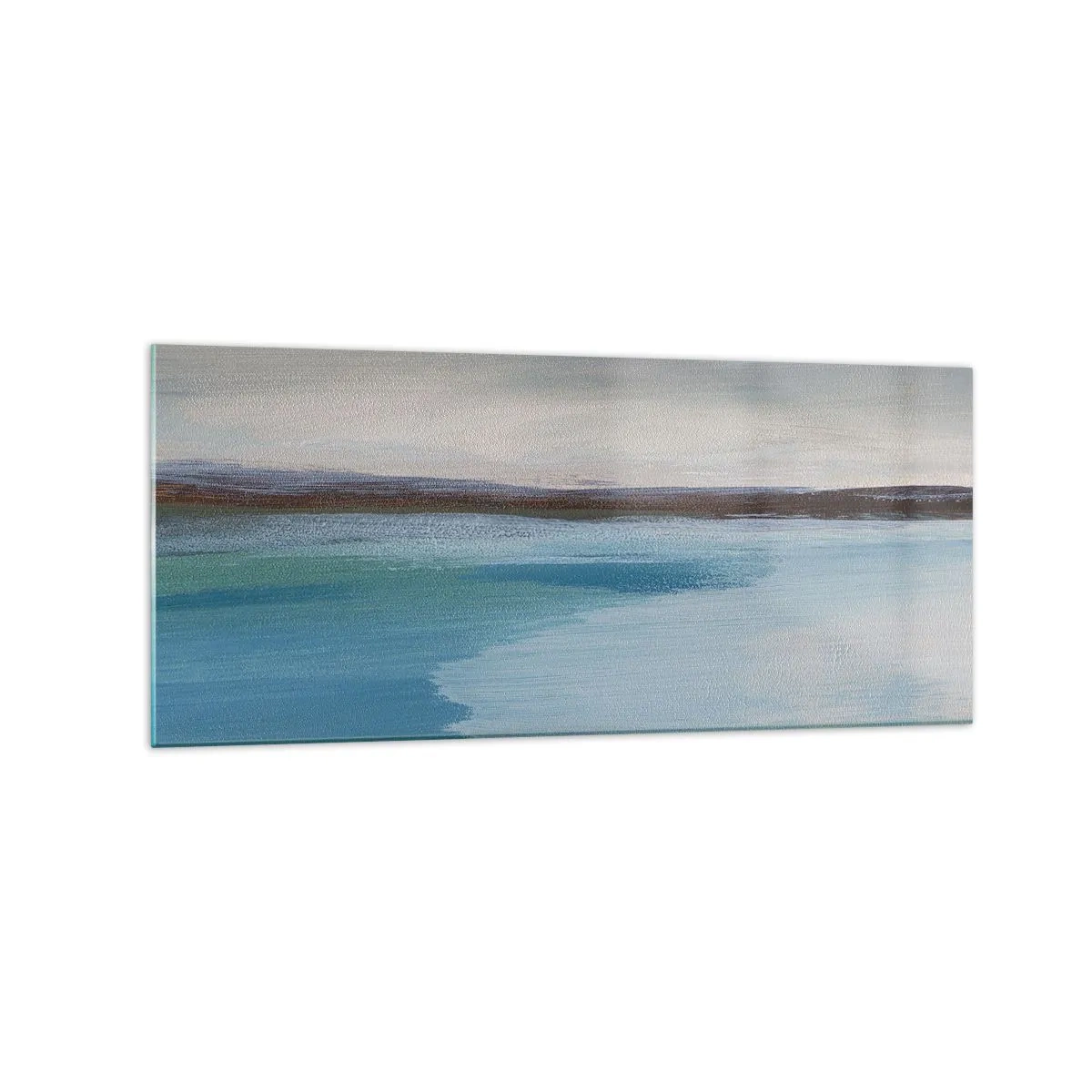Obraz na szkle - Minimalistyczny pejzaż z linią wody i horyzontem - 120x50cm - Pejzaż horyzontalny - Nowoczesna dekoracja ścienna do salonu i sypialni ARTTOR