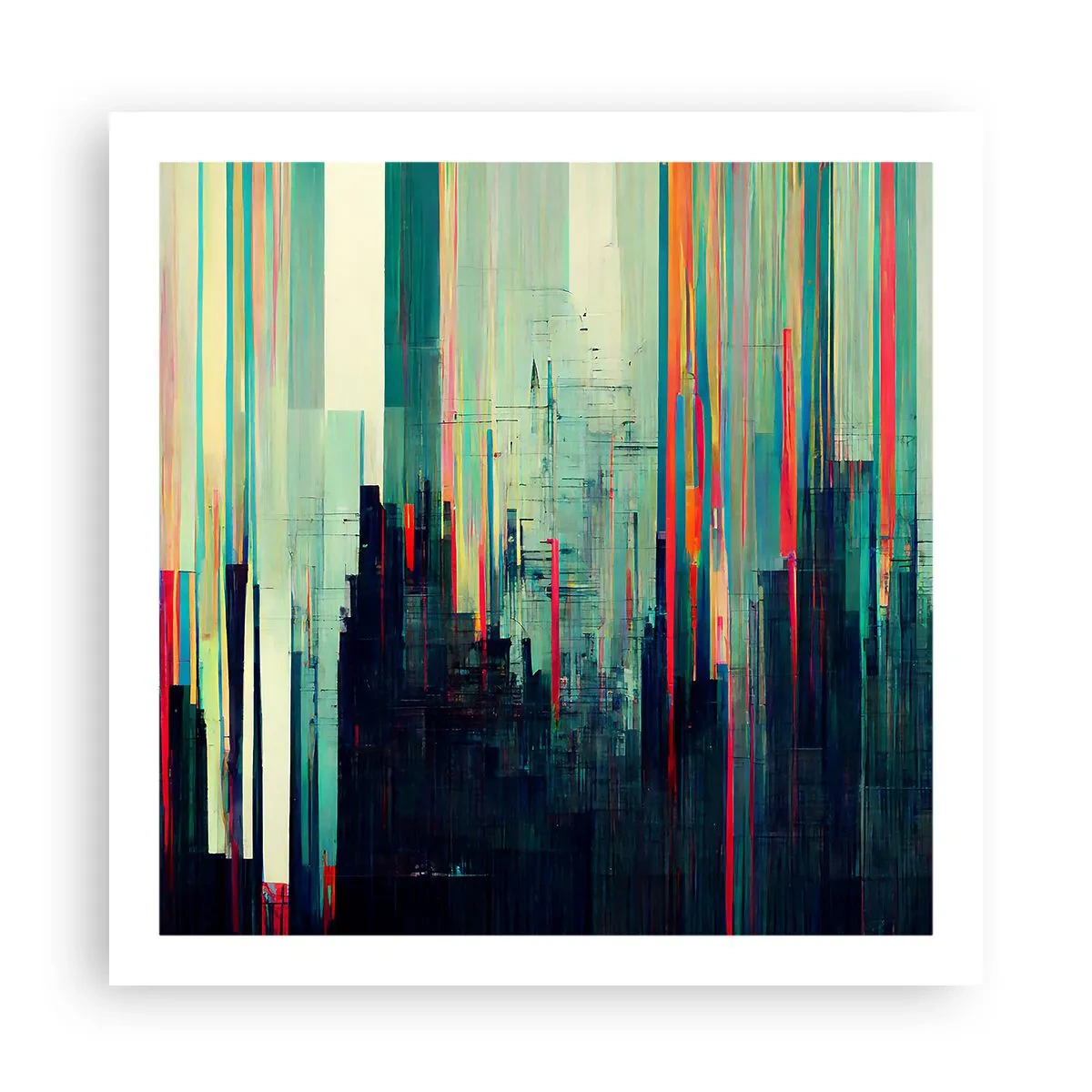 Plakat - Futurystyczne miasto - 60x60 cm