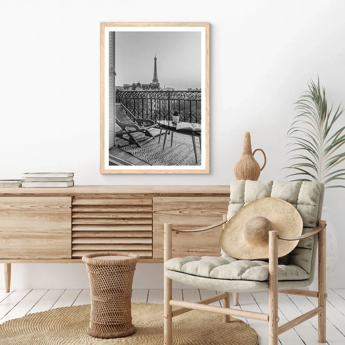Plakat w ramie jasny dąb - Paryskie popołudnie - 30x40 cm