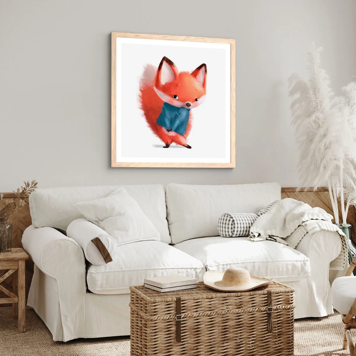 Plakat w ramie jasny dąb - Ładnie mi w tym? - 60x60 cm