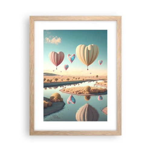 Plakat w ramie jasny dąb - Miłość pozwala wznieść się - 30x40 cm