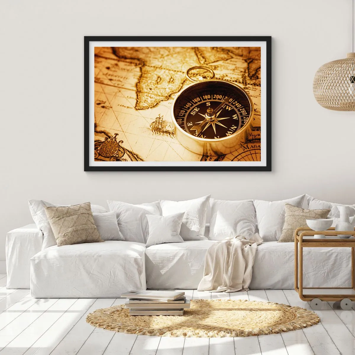 Plakat w czarnej ramie - Na wschód czy na zachód? - 50x40 cm