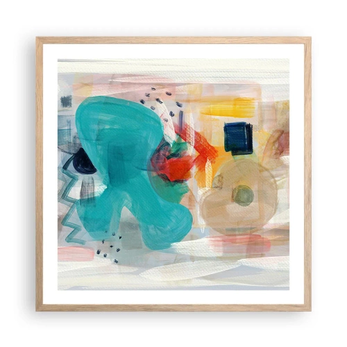 Plakat w ramie jasny dąb - Kolorowa gra - 60x60 cm