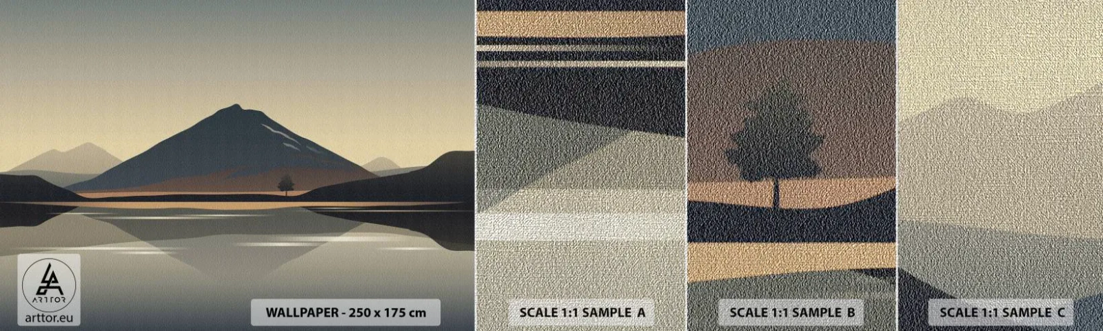 Fototapeta Próbka Premium Canvas - Lustrzane odbicie - Góra Lodowa, Sztuka, Krajobraz - 100x30 cm