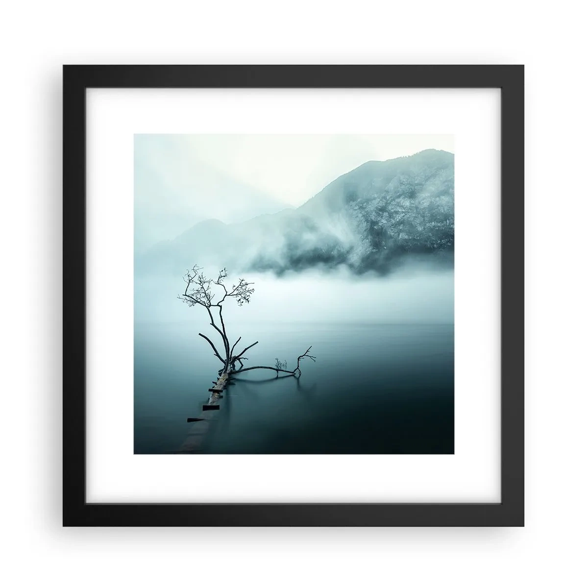 Plakat w czarnej ramie - Z wody i mgły - 30x30 cm
