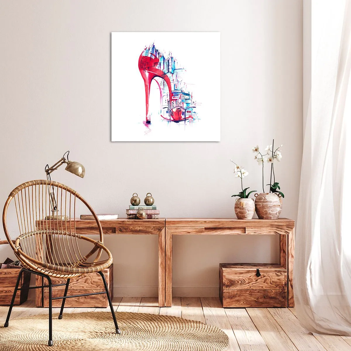 Obraz na płótnie - Wielkomiejska elegantka - 60x60 cm