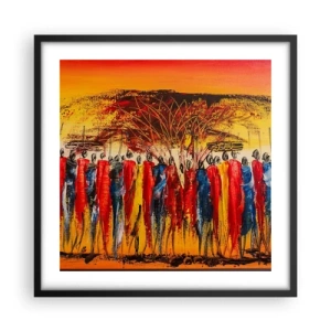 Plakat w czarnej ramie - Tam, tam, tam tam idą - 50x50 cm