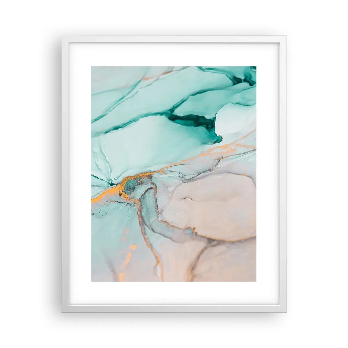 Plakat w białej ramie - Taniec kształtów i barw - 40x50 cm