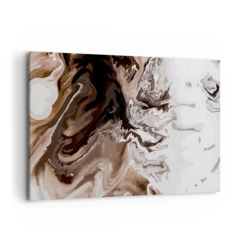 Obraz na płótnie - Abstrakcja w odcieniach brązu z dynamicznymi liniami - 120x80cm - Kontredans barw - Nowoczesna dekoracja ścienna do salonu, kuchni i sypialni ARTTOR