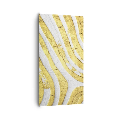 Obraz na płótnie - Kompozycja w bieli i złocie - 65x120 cm