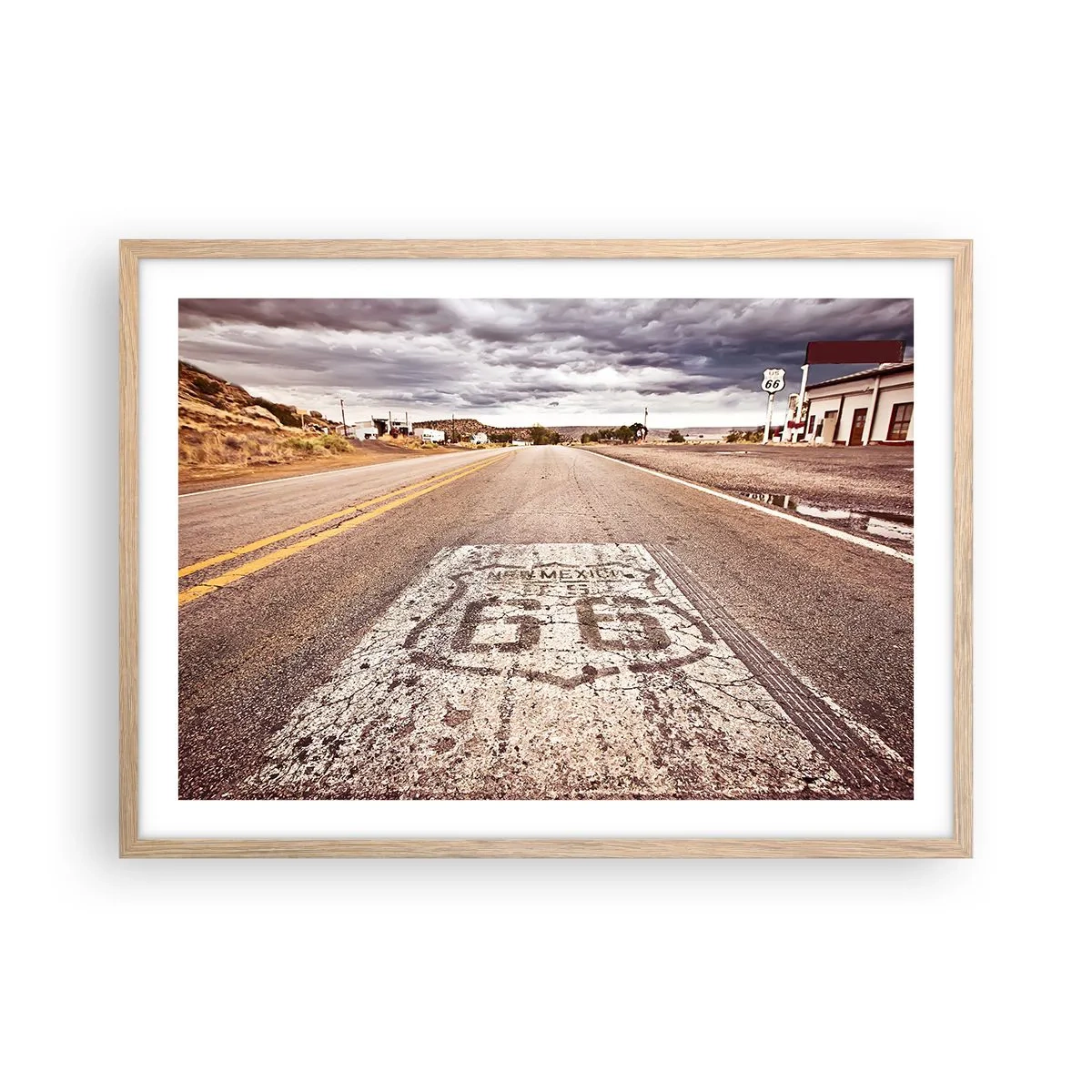 Plakat w ramie jasny dąb - Mother Road - amerykańska legenda - 70x50 cm