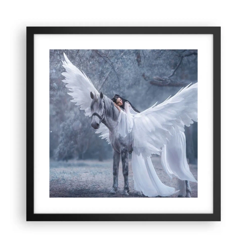 Plakat w czarnej ramie - Natchniona chwila - 40x40 cm