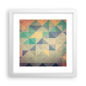 Plakat w białej ramie - Republika trójkątów - 30x30 cm