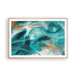 Plakat w ramie jasny dąb - Rzeka złota - 91x61 cm