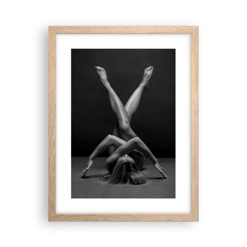 Plakat w ramie jasny dąb - Geometria nagości - 30x40 cm