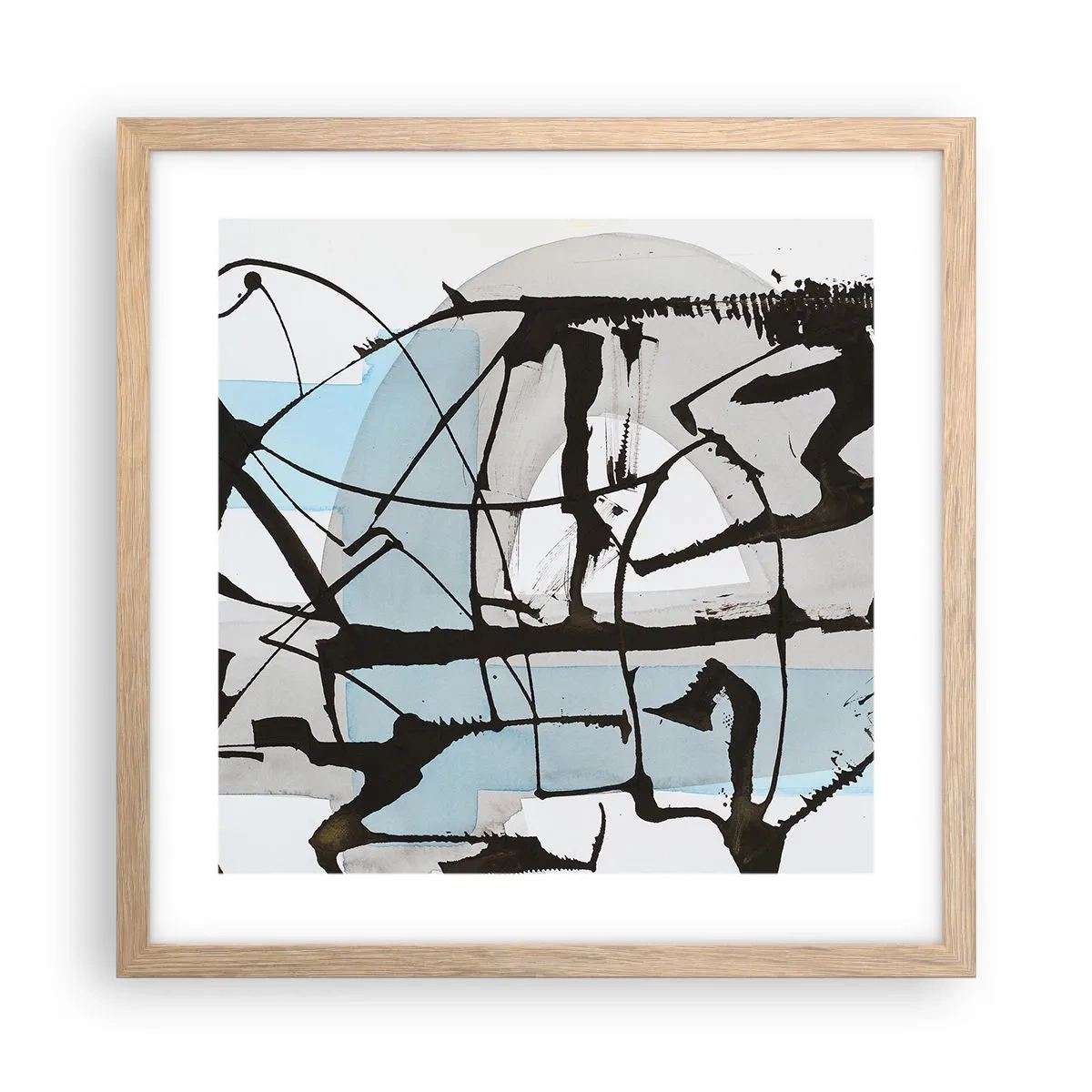 Plakat w ramie jasny dąb - Mimo wszystko błękitny - 40x40 cm