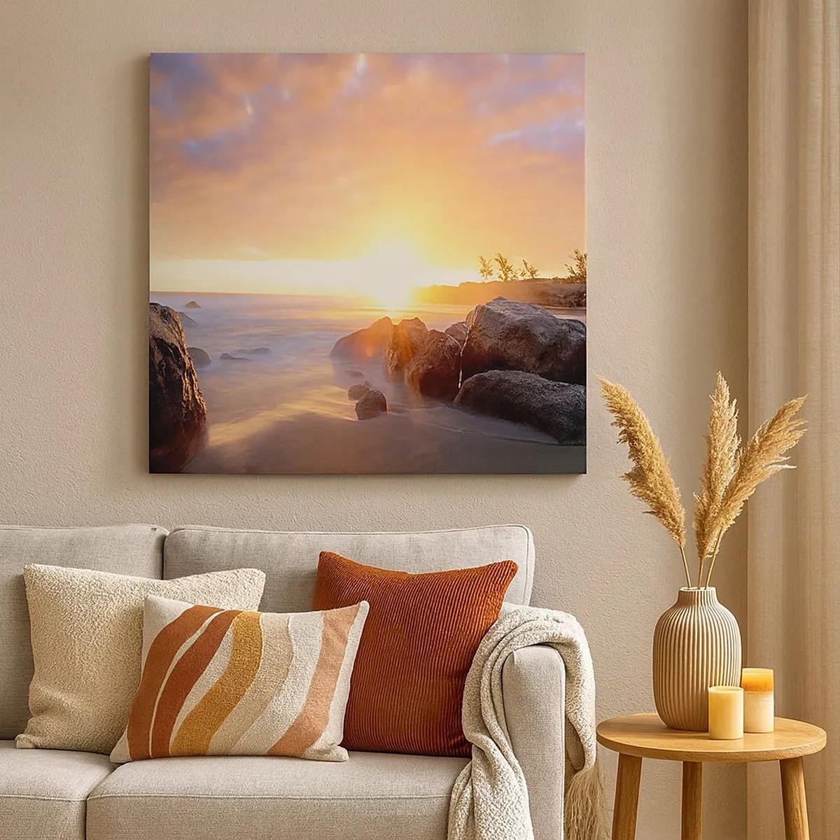 Obraz na płótnie - Świetlista bryza wieczoru - 30x30 cm