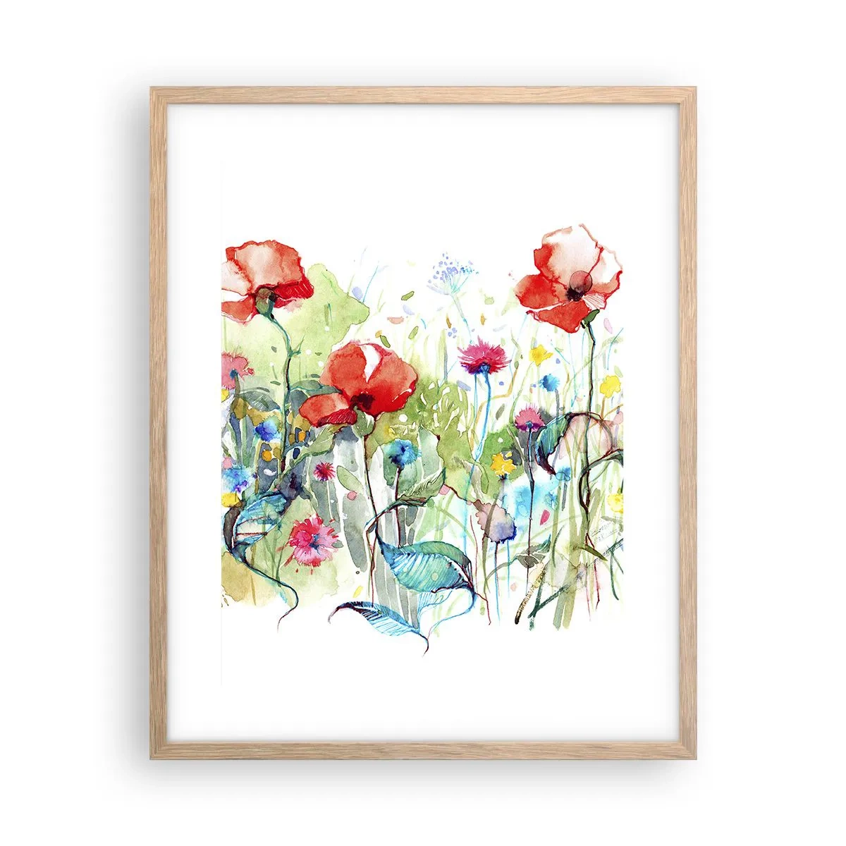 Plakat w ramie jasny dąb - Kwitnąca majem łąka - 40x50 cm