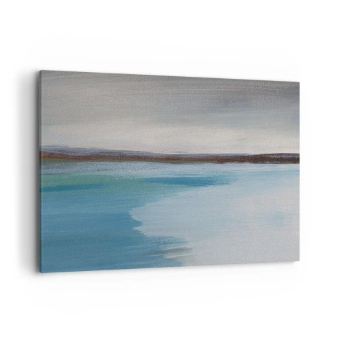 Obraz na płótnie - Minimalistyczny pejzaż z linią wody i horyzontem - 100x70cm - Pejzaż horyzontalny - Nowoczesna dekoracja ścienna do salonu, kuchni i sypialni ARTTOR