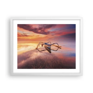 Plakat w białej ramie - Spokój tropikalnego wieczoru - 50x40 cm