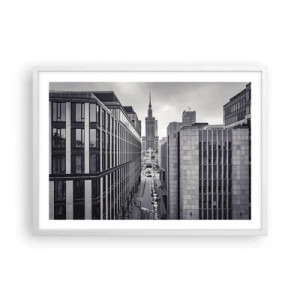 Plakat w białej ramie - Warszawska dolina - 70x50 cm