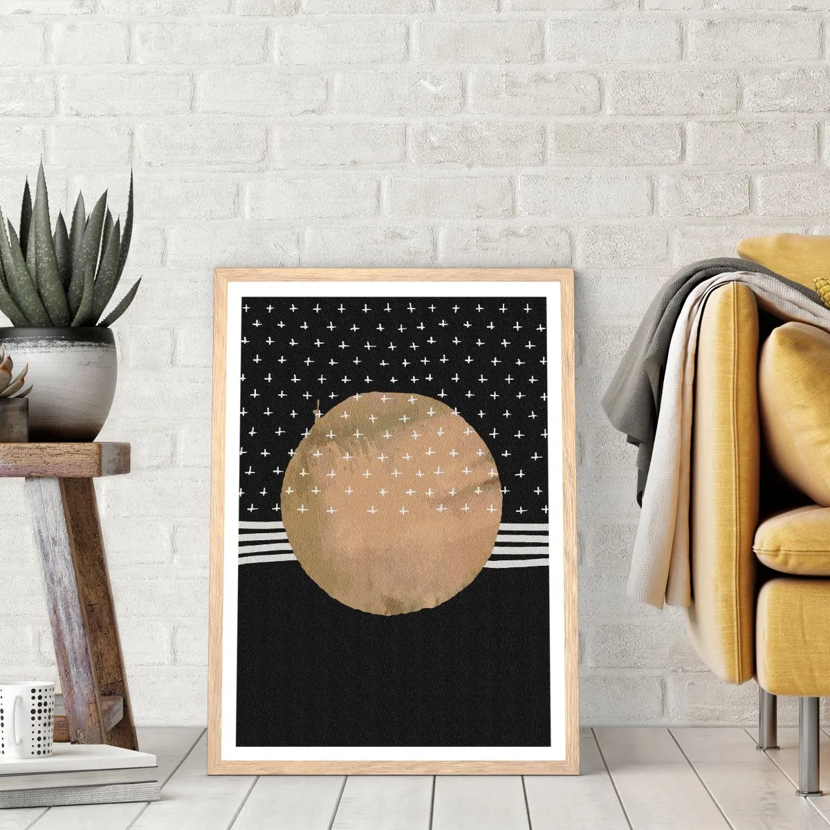 Plakat w ramie jasny dąb - Kompozycja: flaga galaktyki - 61x91 cm