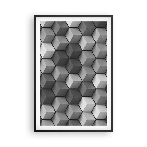 Plakat w czarnej ramie - Kubistyczna układanka - 61x91 cm