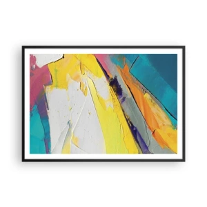 Plakat w czarnej ramie - Abstrakcyjna kompozycja w intensywnych barwach - 100x70cm - Anatomia światła - Nowoczesna dekoracja ścienna do salonu i sypialni ARTTOR