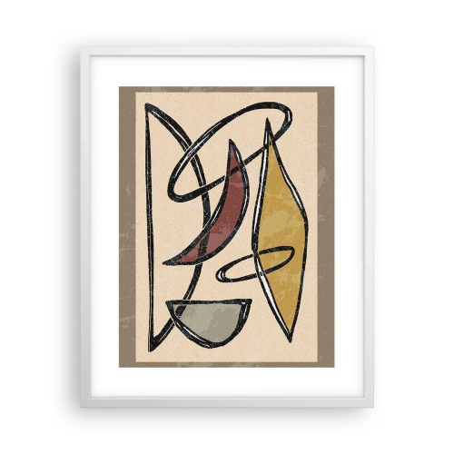 Plakat w białej ramie - Kompozycja – łuki i owale - 40x50 cm