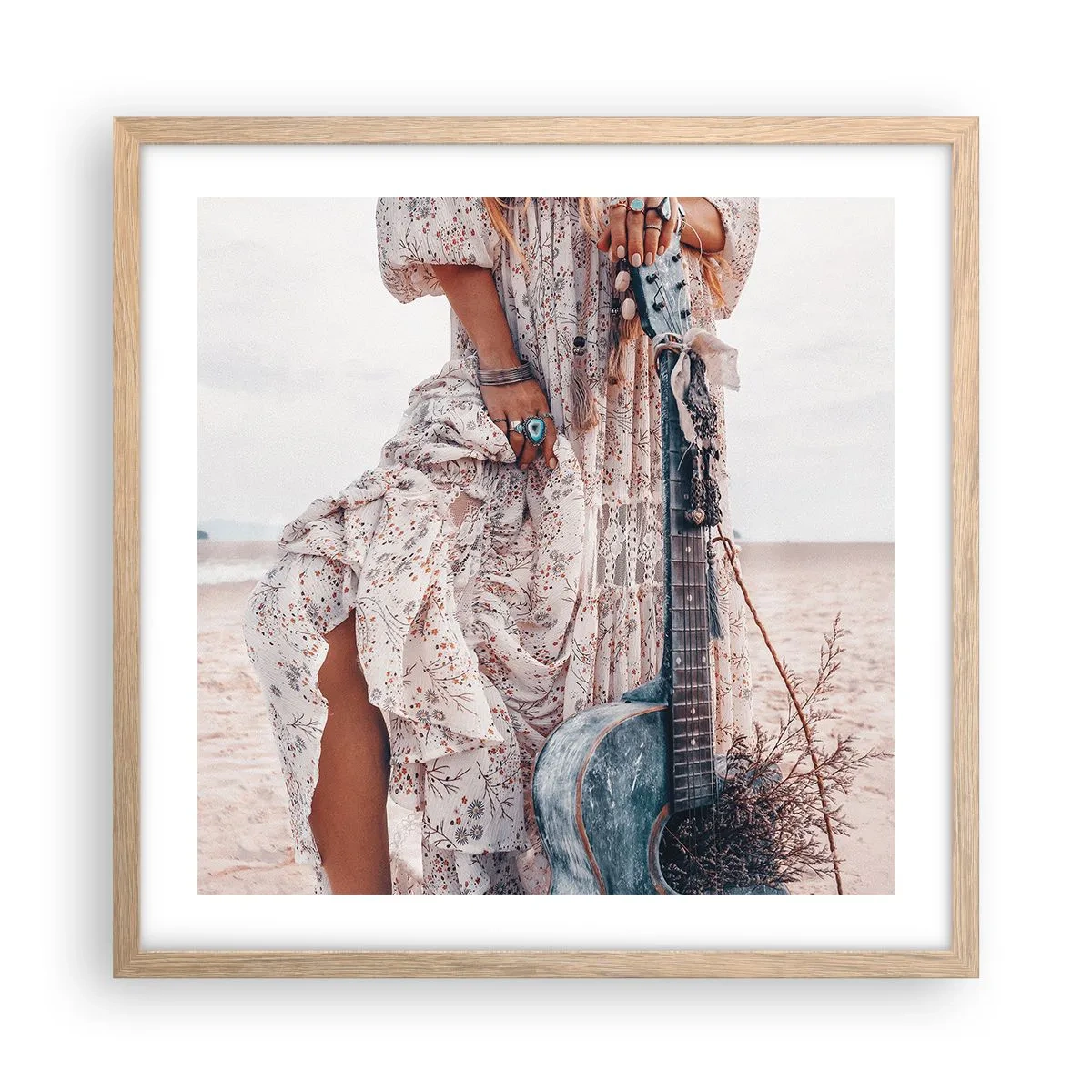 Plakat w ramie jasny dąb - Dzieci kwiaty w drodze - 50x50 cm