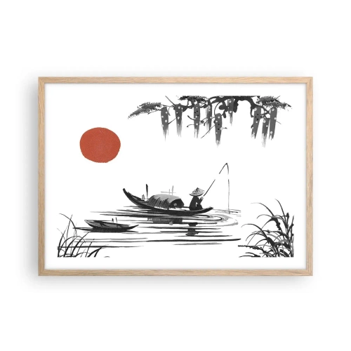 Plakat w ramie jasny dąb - Azjatyckie popołudnie - 70x50 cm