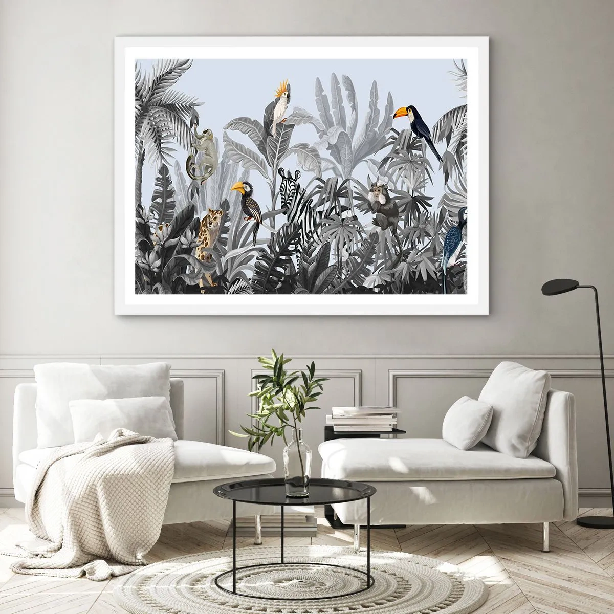 Plakat w białej ramie - Afrykańska bajka - 100x70 cm