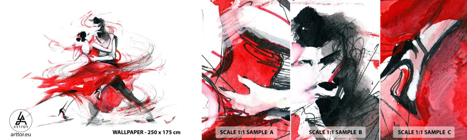 Fototapeta Próbka Samoprzylepna Deluxe Sticker - Tango - rytm namiętności - Abstrakcja, Taniec, Tancerz - 100x30 cm