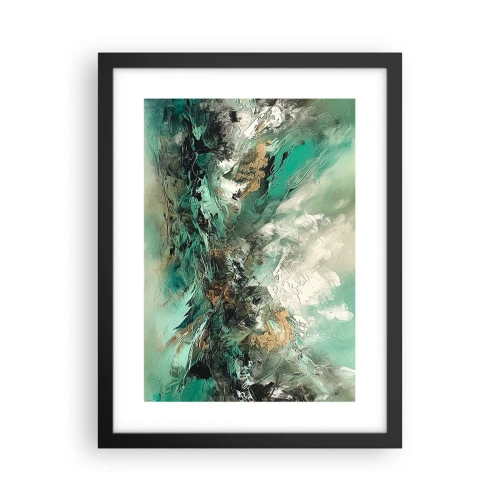 Plakat w czarnej ramie - Szmaragdowo-czarna kipiel - 30x40 cm