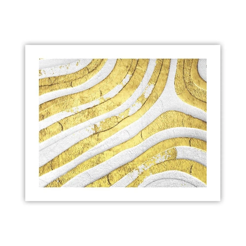 Plakat - Kompozycja w bieli i złocie - 50x40 cm